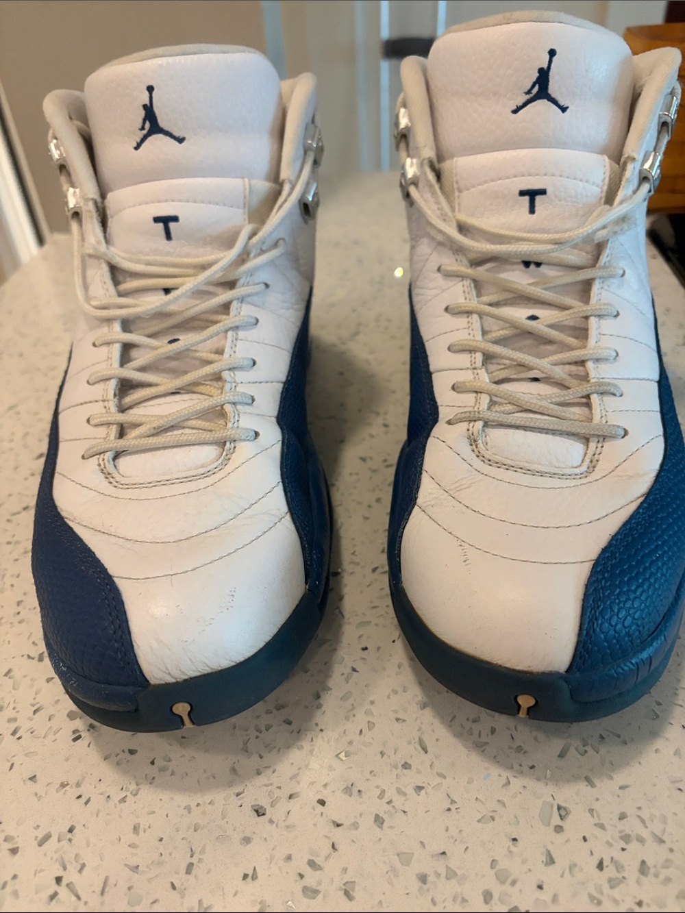Jordan Men’s White & Navy Basketball Sneakers